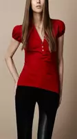 2013 burberry t-shirt mujer populaire coton london v three red